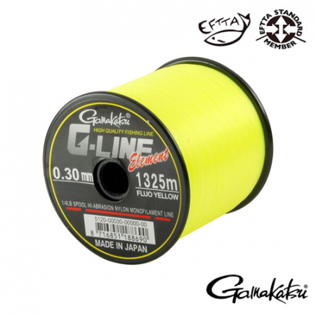 SPORTURI - FIR MONOFILAMENT GAMAKATSU G-LINE ELEMENT YELLOW 030MM / 6,50KG / 1325M