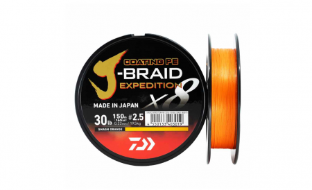 Fire pescuit rapitori - FIR TEXTIL DAIWA J-BRAID EXPEDITION X8 PE006MM/5,2KG/150M ORANGE