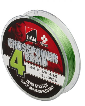 SPORTURI - FIR TEXTIL DAM CROSSPOWER 4X GREEN 017MM/9,0KG/150M