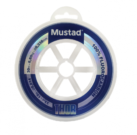 SPORTURI - Fir fluorocarbon leader Mustad Thor clear 0.48 mm, 13.5 kg, 30 m
