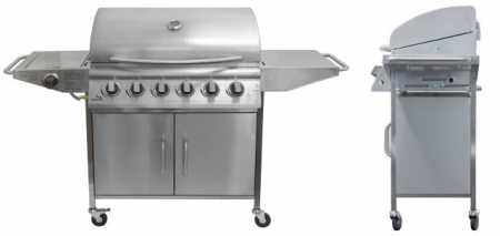 Gratar pe gaz Manhattan Cattara 6+1 arzatoare Inox [2]