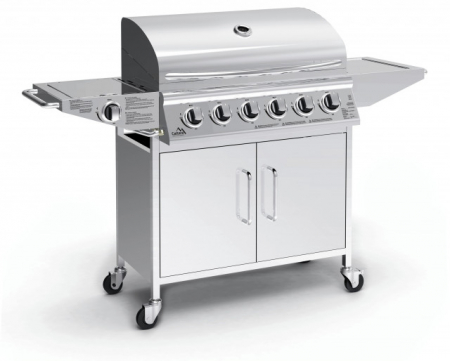 Gratar pe gaz Manhattan Cattara 6+1 arzatoare Inox [0]