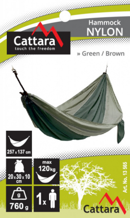 Hamac 275x137 cm Cattara verde/maro [3]