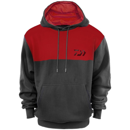 Imbracaminte & incaltaminte pescuit - Hanorac barbati Daiwa black red hoodie