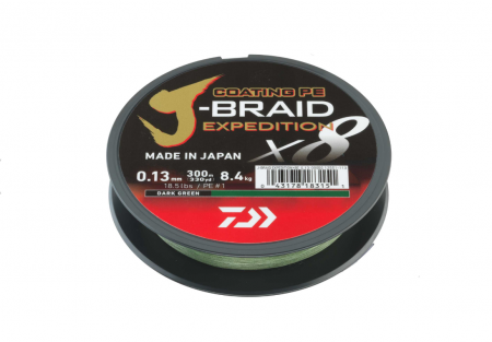 Fir textil Daiwa J-braid Expedition X8E verde 0.18 mm, 12,30 kg, 150 m [1]
