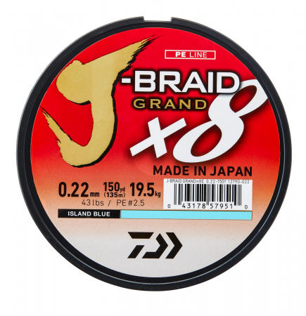 FIR TEXTIL DAIWA J-BRAID GRAND X8E BLUE 013MM/8,5KG/135M [1]