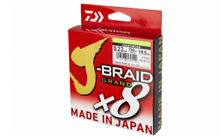 Fire textile pescuit rapitori - Fir textil Daiwa J-Braid Grand X8E chartreuse 0.16 mm, 10 kg, 270 m