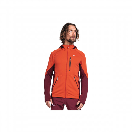 Jacheta fleece barbati Shoffel Lodron hoody poinciana [2]
