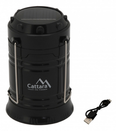 Lanterna retractabila Cattara LED 60 lumeni, reincarcabila, cu panou solar si powerbank [2]