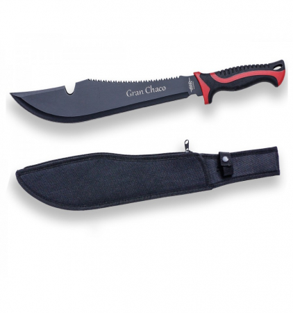 Macete - Maceta Joker Gran Chaco, lama inoxidabila 33 cm, cu dinti ferastrau si husa