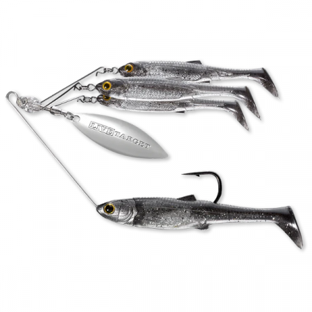 Spinnerbait - SPINNERBAIT LIVE TARGET MINNOW RI G,LARGE, 14 G, SMOKE, SILVER