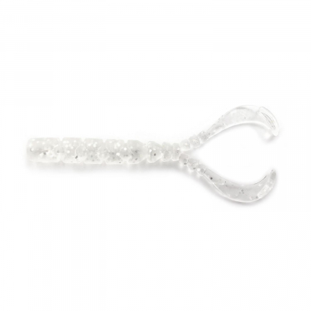 Naluci pescuit rapitori - GRUB MUSTAD AJI MICRO CHIKI 4,3 CM CLEAR SILVER GLITTER, 12 BUC / PLIC