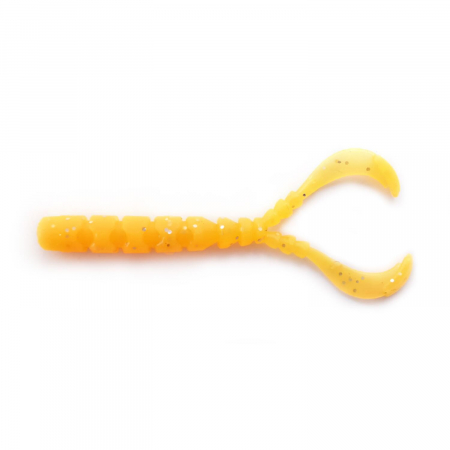 Naluci pescuit rapitori - GRUB MUSTAD AJI MICRO CHIKI 4,3 CM ORANGE GLOW GLITTER, 12 BUC / PLIC