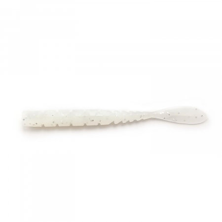 Naluci pescuit rapitori - GRUB MUSTAD AJI MICRO FLA 5 CM WHITE GLOW GLITTER, 15 BUC / PLIC
