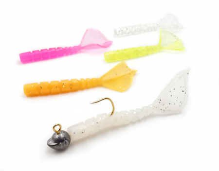 GRUB MUSTAD AJI MICRO HILA 4,3 CM UV CLEAR PINK, 12 BUC / PLIC [2]