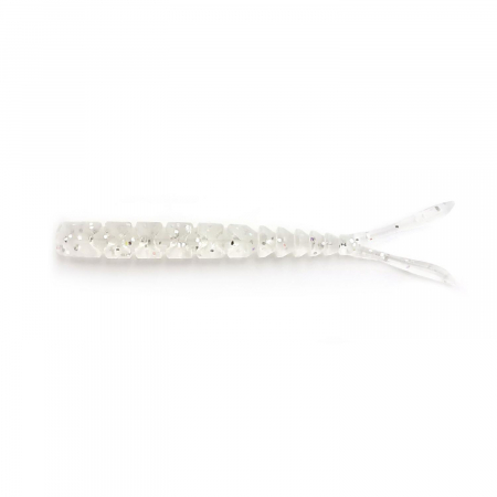 Naluci soft - GRUB MUSTAD AJI MICRO PILO 5 CM CLEAR RAINBOW GLITTER, 15 BUC / PLIC