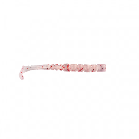 Naluci pescuit rapitori - SHAD MUSTAD AJI PADDLE TAIL 5 CM UV CLEAR RED GLITTER 12 BUC / PLIC