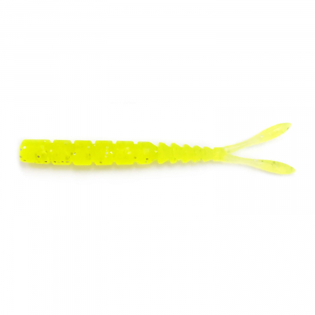 Naluci pescuit rapitori - SHAD MUSTAD AJI SPLIT TAIL 5 CM CLEAR CHARTREUS 12 BUC / PLIC