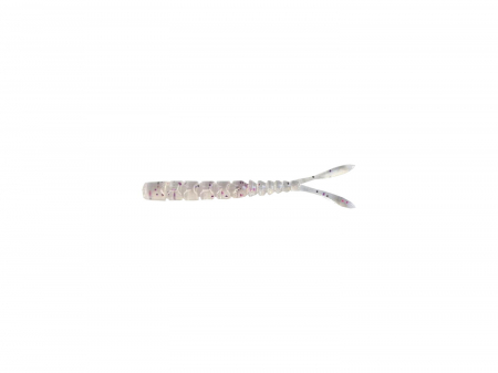 Naluci pescuit rapitori - SHAD MUSTAD AJI SPLIT TAIL 5 CM CLEAR PURPLE GLITTER 12 BUC / PLIC