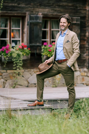 Pantaloni barbati Blaser denim stretch chino tom dark olive [3]