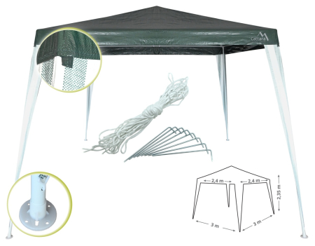 Pavilion Cattara Assen 3 x 3 m,  inaltime 2.35m verde [2]