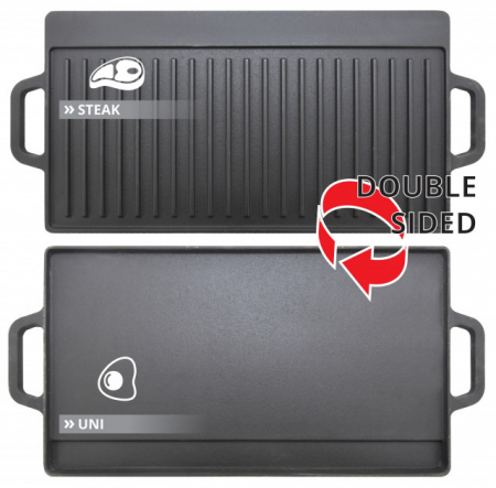 Placa pentru gratar cu doua fete din fonta 50x23x14 cm Cattara [3]