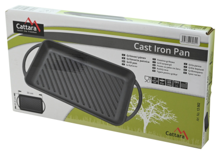 Plita grill din fonta cu manere,  33 x 21.5 cm Cattara [4]