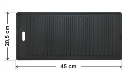 Plita fonta cu doua fete neteda si striata Cattara ETAGE 450x205mm [2]