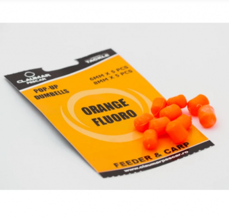 Nada pescuit - POP-UP DUMBELLS PORTOCALIU FLUO 6MM/8MM