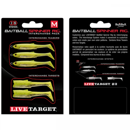 Spinnertail - SET DE REZERVA LIVE TARGET PENTRU BAITBALL SPIINER RIG SMALL 857 LIME CHART/SILVER