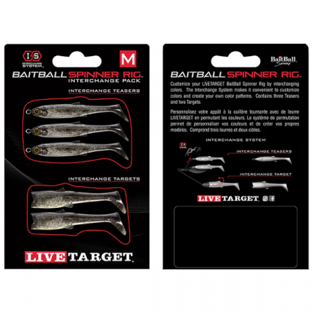 Spinnertail - SET DE REZERVA LIVE TARGET PENTRU BAITBALL SPINNER RIG LARGE 850 PURPLE SMOKE/SILVER