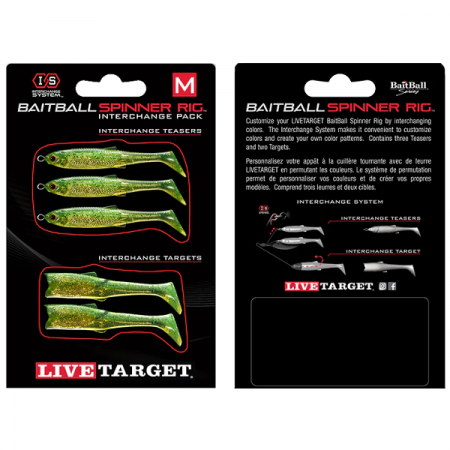 Spinnertail - SET DE REZERVA LIVE TARGET PENTRU BAITBALL SPINNER RIG MEDIUM 856 LIME CHART/GOLD