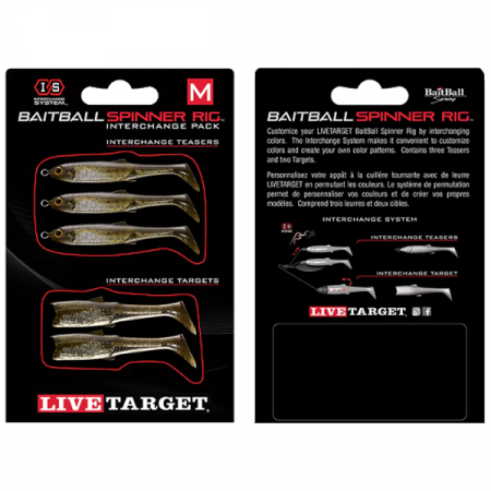 Spinnertail - SET DE REZERVA LIVE TARGET PENTRU BAITBALL SPINNER RIG SMALL 852 GREEN PUMPKIN/SILVER