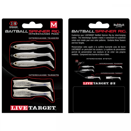 Spinnertail - SET DE REZERVA LIVE TARGET PENTRU BAITBALL SPINNER RIG SMALL 855 PEARL WHITE/SILVER