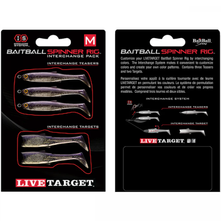 Spinnertail - SET DE REZERVA LIVE TARGET PENTRU MINNOW RIG SPINNERBAIT MEDIUM PURPLE PEARL/SILVER