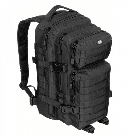 Sport & Activitati in aer liber - Rucsac modular Assault, 30 litri, multiple buzunare, compatibil sistem hidratare, negru MFH