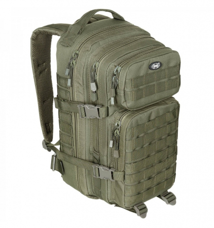 Sport & Activitati in aer liber - Rucsac modular Assault, 30 litri, multiple buzunare, compatibil sistem hidratare, verde MFH