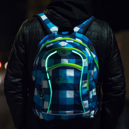 Rucsac Wheel Bee Night Vision albastru/alb cu LED - [2]