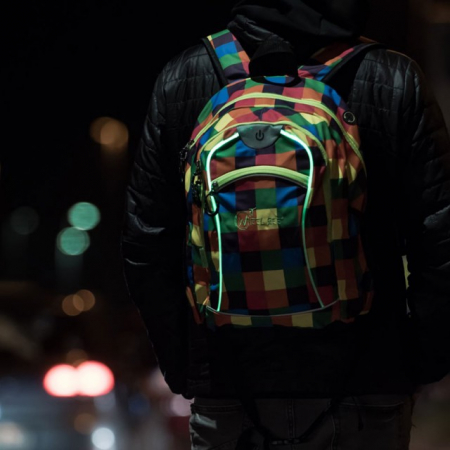 Rucsac Wheel Bee Night Vision portocaliu/albastru/verde cu LED [1]