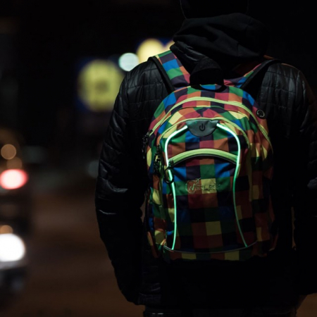 Rucsac Wheel Bee Night Vision portocaliu/albastru/verde cu LED [2]