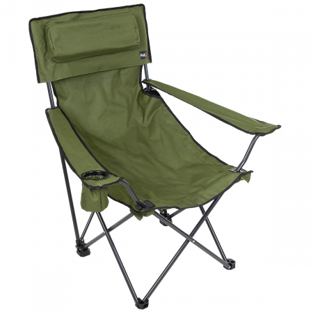 Sport & Activitati in aer liber - Scaun pliabil camping Fox Outdoor Deluxe, cordura, olive, perna inclusa, max 150 kg, cu husa