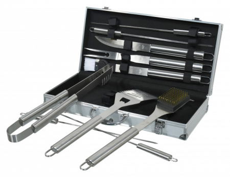 Ustensile gratar - Set ustensile pentru gratar Cattara, 11 piese, cu cutie transport