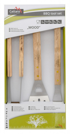 Set 3 ustensile pentru gratar cu manere de lemn Cattara [2]