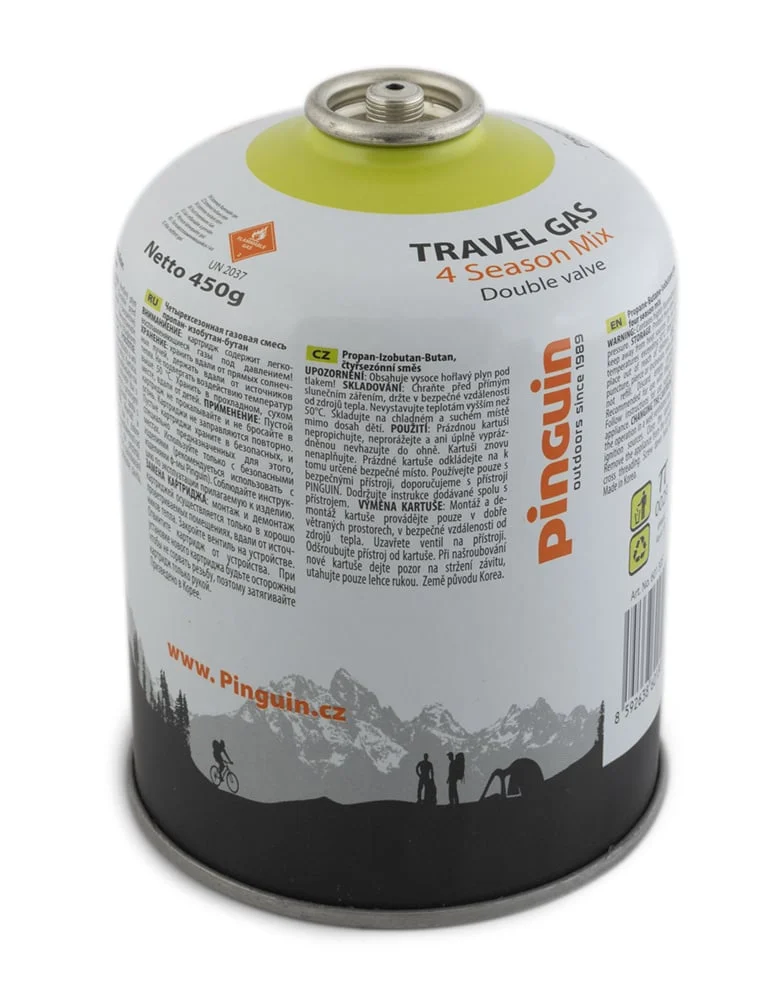 Set 4 butelii gaz camping Pinguin Travel Gas 450 g cu filet [2]