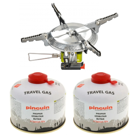 Aragazuri & arzatoare camping - Set arzator drumetie Pinguin Camper + 2 butelii gaz 230 g