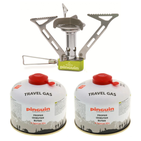 Aragazuri & arzatoare camping - Set arzator drumetie Pinguin Hiker + 2 butelii gaz 230 g