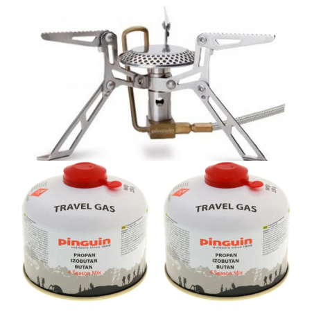 Aragazuri & arzatoare camping - Set arzator drumetie Pinguin Mantis + 2 butelii gaz 230 g