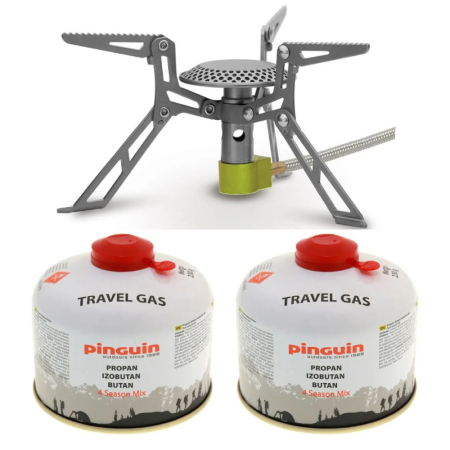 Aragazuri & arzatoare camping - Set arzator drumetie Pinguin Mantis Titan + 2 butelii gaz 230 g