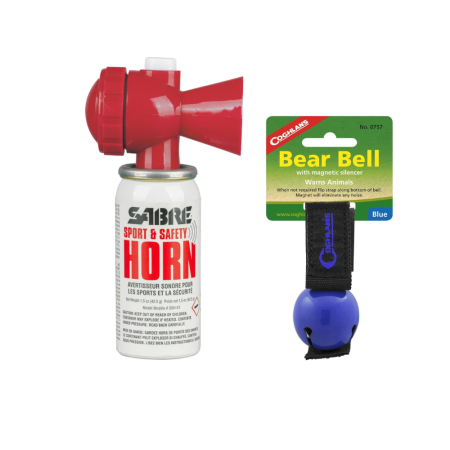 Sprayuri urs - Set goarna Sabre Horn 130 dB + clopotel Coghlans albastru