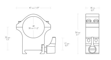 Set Hawke Pro Steel Ring high 30 mm pentru sina weaver [1]